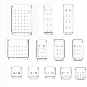 Set da 12 pezzi <span class=keywords><strong>organizer</strong></span> per cassetti trasparenti <span class=keywords><strong>organizer</strong></span> per <span class=keywords><strong>scrivania</strong></span> da ufficio in acrilico con cassetto - Product Image 1