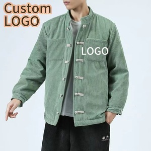 Giacca trapuntata in stile cinese con LOGO personalizzato invernale calda Smart Casual girocollo in <span class=keywords><strong>lino</strong></span> spesso rivestito in velluto a coste tinta unita - Product Image 4