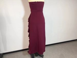 Sin tirantes piso longitud Vestido de hendidura alta volantes <span class=keywords><strong>Ropa</strong></span> Dama Vestido Para Fiestas, vestidos de noche de las mujeres Roupa Feminino vestidos rojos - Product Image 3