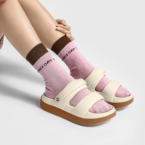 Pansi Sandales à plateforme pour femmes, vert clair, dessus en EVA, respirantes, chaussures de plage, sandales plates antidérapantes pour l'extérieur et le jardin, été - Product Image 4