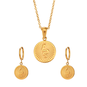 2023 Trendy Women 18K Gold Plated Stainless Steel <strong>Medallion</strong> Sunburst Snake Coin Pendant <strong>Necklace</strong> Waterproof Jewelry - Product Image 6
