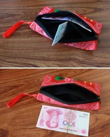 Dompet Koin Kanvas Bordir Gaya Etnik Desain Bunga Peony Besar Tas Clutch Wanita Hadiah Perjalanan Sempurna Liburan