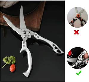 กรรไกรตัดเนื้อขนาดใหญ่ใช้ในครัวกรรไกรสแตนเลสสตีลตัดกระดูกไก่พิเศษสำหรับงานหนัก - Product Image 4