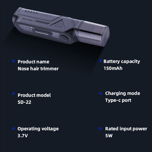 Vente en gros Portable personnalisé en acier inoxydable <span class=keywords><strong>manuel</strong></span> <span class=keywords><strong>nez</strong></span> oreille tondeuse électrique/batterie voiture-friendly USB alimenté pour le ménage - Product Image 2