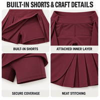 Ensemble de tennis personnalisé pour femmes, débardeur sans manches à col en V et jupe-culotte plissée avec short intégré pour les matchs de tennis