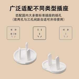 <b>Socket</b> Protective <b>Cover</b> Two Prong Three Prong White Plastic Safety For Children Toddlers Electric Shock Protection - Product Image 1