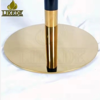 Pieds de table combinés noirs et dorés en acier inoxydable avec revêtement en poudre noire et plateau en fer croisé