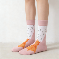 Chaussettes en coton personnalisables pour l'automne et l'hiver, chaussettes mi-mollet à motif animalier, chaussettes mignonnes et tendance, chaussettes longues amusantes, chaussettes de sport créatives