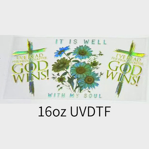Etiqueta de Transferencia de Cristal UV DTF Personalizada de Fábrica, Adhesivo 3D en Relieve de Despegue en Frío para Empaque de Marca y Decoración de Vasos - Product Image 2