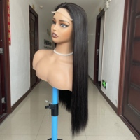 Perruque sans colle en cheveux humains naturels vietnamiens bruts, avec closure en dentelle 5x5, design en C, cuticules alignées, frontale bouclée HD naturelle