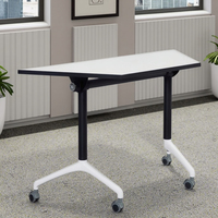 Table pliante en forme d'éventail, mobilier de formation de bureau, table pliante portable, réglable avec roulettes, table de réunion, ordinateur portable, bureau pliable