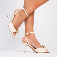 Nouvelles Sandales Élégantes à Talons Hauts 2026 pour Femmes, Sexy, à Bout Ouvert, avec Décoration Florale Métallique
