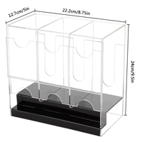 Organisateur de bureau moderne personnalisé à 3 compartiments en carton transparent pré-assemblé pour distributeur de boîtes de boosters de cartes à collectionner
