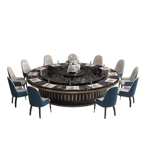 Mesa de Comedor Redonda Grande, Moderna y Ligera, con Plato Giratorio Eléctrico, Ideal para 12 Personas, Familias Numerosas u Hoteles - Product Image 4