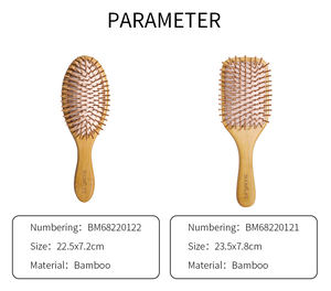 Cepillo para el Cabello de Madera BOOMHOME, Cepillo de Bambú Cuadrado Ovalado Personalizado, Cepillo de Paleta con Cerdas, Peine para el Cabello, Masajeador de Cuero Cabelludo para Mujeres y Hombres, Cepillo para el Cabello de Bambú - Product Image 2
