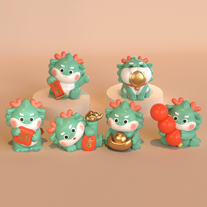 Wow <strong>House</strong> Original Design Year of <strong>the</strong> Dragon <strong>Little</strong> Green Figurine Small Ornament New Gift Car Office Desk Decor - Product Image 1