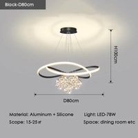 Lustre LED moderne minimaliste transfrontalier en fer doré et silicone, en forme de trèfle à 4 boules, pour l'éclairage de salle à manger et de salon