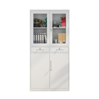 Archivador de Acero Moderno Zhenke 2026 con 2 Cajones y 2 Puertas de Vidrio, Mueble de Almacenamiento para Oficina y Archivo Gubernamental