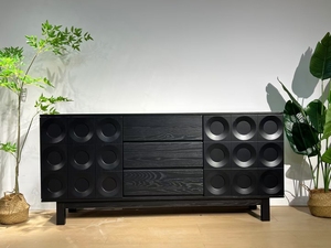 Aparador de Gran Capacidad de Estilo Moderno de Mediados de Siglo, Mueble de Almacenamiento Lateral de Madera Sólida para Sala de Estar - Product Image 5