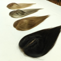 Topper Rambut Manusia Silk Top 100% Rambut Manusia Virgin dengan Basis Sutra, Kulit Kepala Realistis untuk Wanita, Rambut Rontok & Grosir Salon
