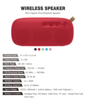 Enceinte portable sans fil X3DIA étanche IPX4 avec poignée, boombox, haut-parleurs stéréo, caixa de som