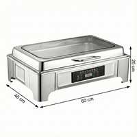 Allnice Edelstahl Elektrischer Buffet-Speisenwärmer Kommerzieller Chafing Dish für Restaurant Catering Hotel Ausstattung