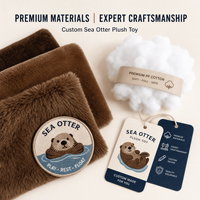 Peluche de Nutria Marina, Mascota de Peluche Personalizada con Logotipo, Directo de Fábrica, Diseño Personalizado, Juguete de Peluche Suave, Regalo Promocional