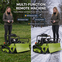 Tondeuse à fléaux industrielle tout-terrain télécommandée robuste pour la coupe de l'herbe sur les pentes montagneuses avec pelle à neige