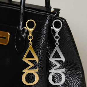 Llavero con Colgante para Bolso DST Delta Sigma, Letra del Alfabeto en Metal Dorado, Llavero de Acero Inoxidable 316L Theta - Product Image 2