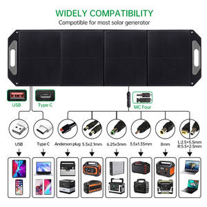 Caricatore Solare Portatile Leggero Full Black Back Contact Tech 100W 120W 150W 200W con USB-A USB-C per Power Station - Product Image 4