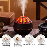 Diffuseur d'arômes intelligent à flamme de charbon, diffuseur d'huiles essentielles, brume fine, écologique, pour chambre à coucher, bureau, veilleuse