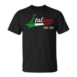 Camiseta personalizada italiana para regalo de 31 cumpleaños, nacido en 1990, 31 años - Product Image 1