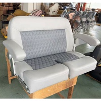 Banc de canapé pliable double place de luxe personnalisable en couleur marine avec accoudoirs réglables pour bateau