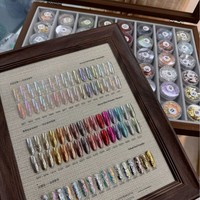 Poudre Magique Effet Miroir Aurore 48/24 Couleurs Haute Luminosité, Poudre Colorée Scintillante Effet Cristal pour Nail Art DIY