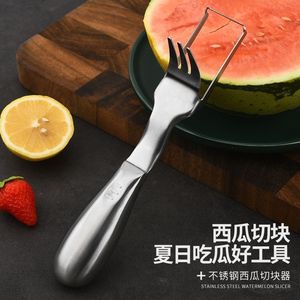 Stainless Steel Watermelon Slicer Dual Purpose <b>Fruit</b> <b>Cutter</b> Household Tool For Easy Serving - Product Image 4
