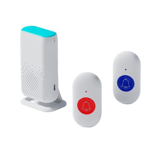 IP68 Waterproof Wireless Caregiver Pager Home Patient Alert Bell with SOS Call Button Personal Alarms for Elderly Alarm Systems
