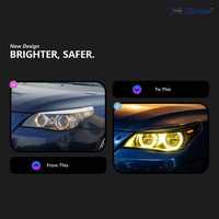 Faros Delanteros Estilo M5 de Doble Color con Ojos de Ángel, Plug and Play, para BMW Serie 5 E60 2003-2010, Luz de Giro DRL, Reemplazo de Actualización de Ajuste Directo