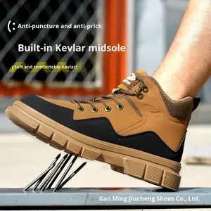 New 2025 Fashion <b>Waterproof</b> Men <b>Work</b> Safety Boots Steel Toe Indestructible Shoes Anti-smash Protective Male <b>Work</b> Sneakers - Product Image 4