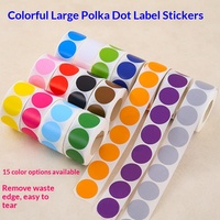 Autocollants ronds adhésifs en papier enduit à pois colorés de 25 cm, rouleau d'étiquettes pour la classification des fruits et des œufs
