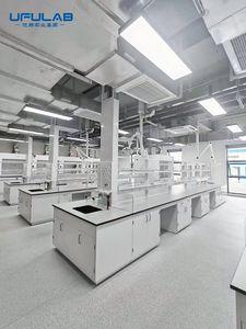 Banco de trabajo de marco de acero H para muebles de laboratorio UFU con gabinete para Universidad Dental - Product Image 1