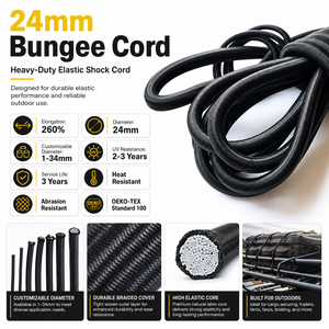 Cordon élastique de 24 mm pour slackline, longueur pré-coupée 3m, 6m, 12m, 14m, flexible, pour entraînement sportif. - Product Image 4