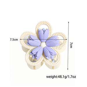 إكسسوارات نسائية ثلاثية الأبعاد بمشبك زهور ألوان الباستيل من الراتنج إكسسوارات شعر زهور بلاستيكية للبيع بالجملة - Product Image 3