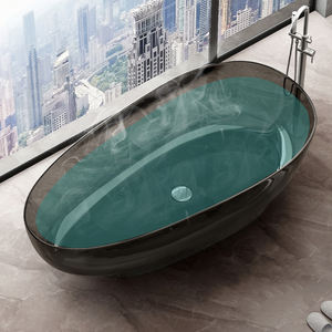 <span class=keywords><strong>Baignoire</strong></span> transparente autonome en acrylique vierge de luxe pour l'intérieur, couleurs personnalisées bleues pour adultes, <span class=keywords><strong>baignoire</strong></span> en cristal en forme d'œuf pour hôtel et villa - Product Image 5