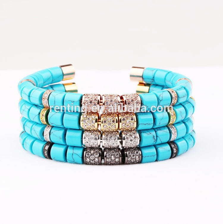 Anil Arjandas Design Natural Blue Turquoise Stone DIY Bracelet