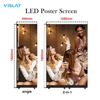 Afficheur LED Vislat P1.86 P2.5 pliable, étanche, haute luminosité, signalisation numérique portable, écran publicitaire vidéo