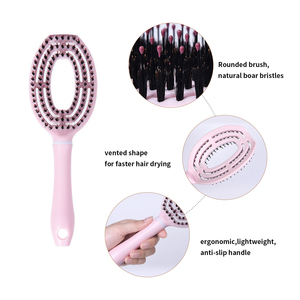 <span class=keywords><strong>Brosse</strong></span> démêlante à logo personnalisé, poils de sanglier et nylon, manche ABS, <span class=keywords><strong>brosse</strong></span> creuse, vente en gros, 23,5x8cm pour salon de coiffure - Product Image 3
