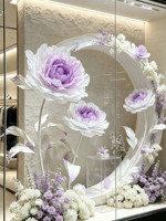 G-181 Ensemble de pivoines géantes à dégradé doux, support autoportant pour allée de mariage, vitrine de magasin, exposition d'art et scène photo intérieure