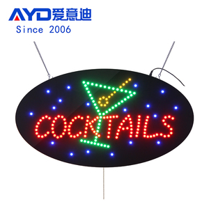 15*27 Inch High Bright LED <strong>COCKTAILS</strong> WINE BAR <strong>Sign</strong>, Window Moving Message Electronic Signs Front Billboard - Product Image 1