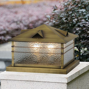 في الهواء الطلق النحاس الزجاج المناظر الطبيعية عمود مصباح ديكور خمر الفناء الحديقة عمود مصباح سياج آخر فانوس تركيبات - Product Image 2