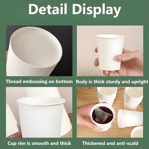 Vasos de Papel Desechables de Pared Simple con Diseño de Cara Sonriente YBLPAK, Aptos para Alimentos, Ecológicos, para Bebidas Calientes, para Cafeterí<span class=keywords><strong>a</strong></span>, Oficina, Hogar, Picnic - Product Image 5